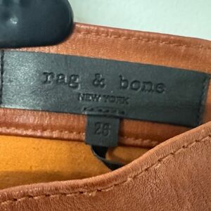 Rag and Bone Denim  Brown Leather Ankle Cropped Pants